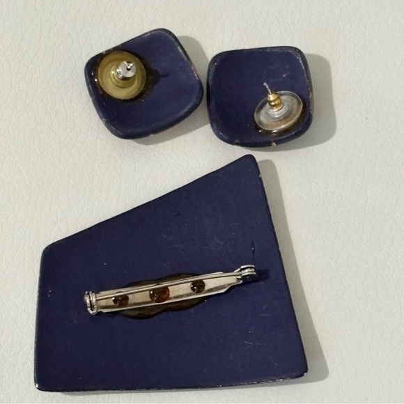 Handmade brooch and earring set #211 - Picture 7 of 9